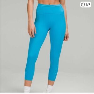 Lululemon Swift Speed High Rise Turquoise Tide Crop Leggings